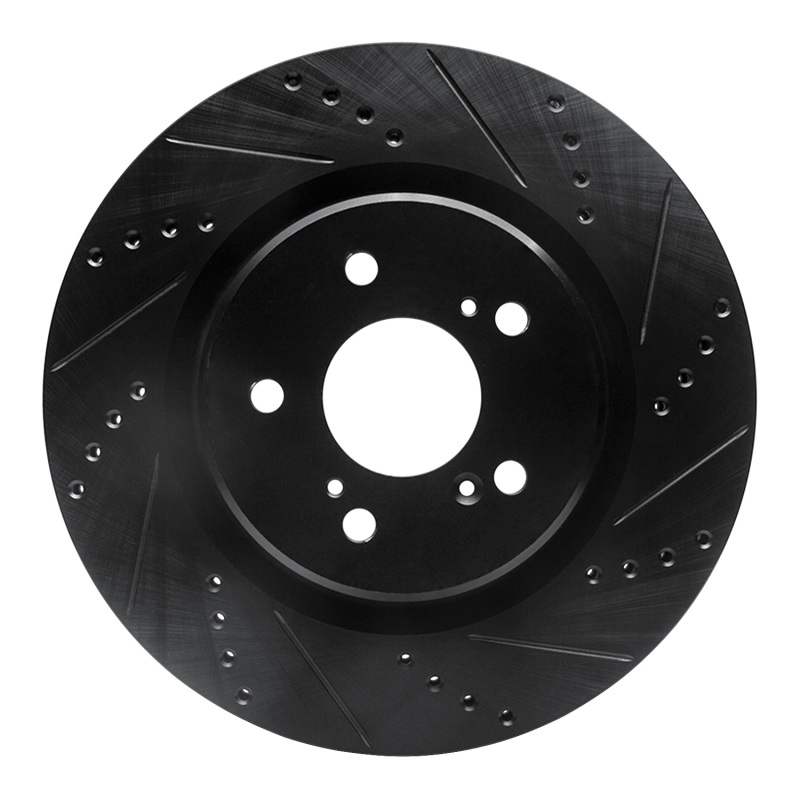 Acura TLX Brake Rotor (1) - Front Right - R1 Concepts - Drilled & Slotted - Black - `21-`25